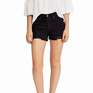 Free People Black Raw Hem Edge